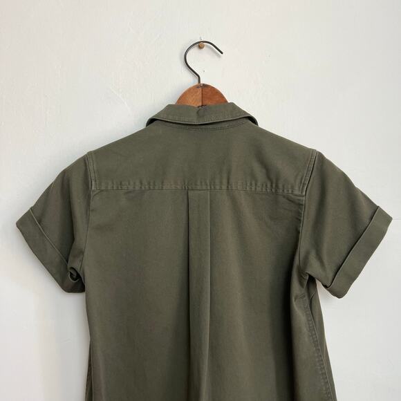 JCrew Crewcuts Kids Girls Short Sleeve Twill Cadet Field Dress in Green 14 - Picture 8 of 11